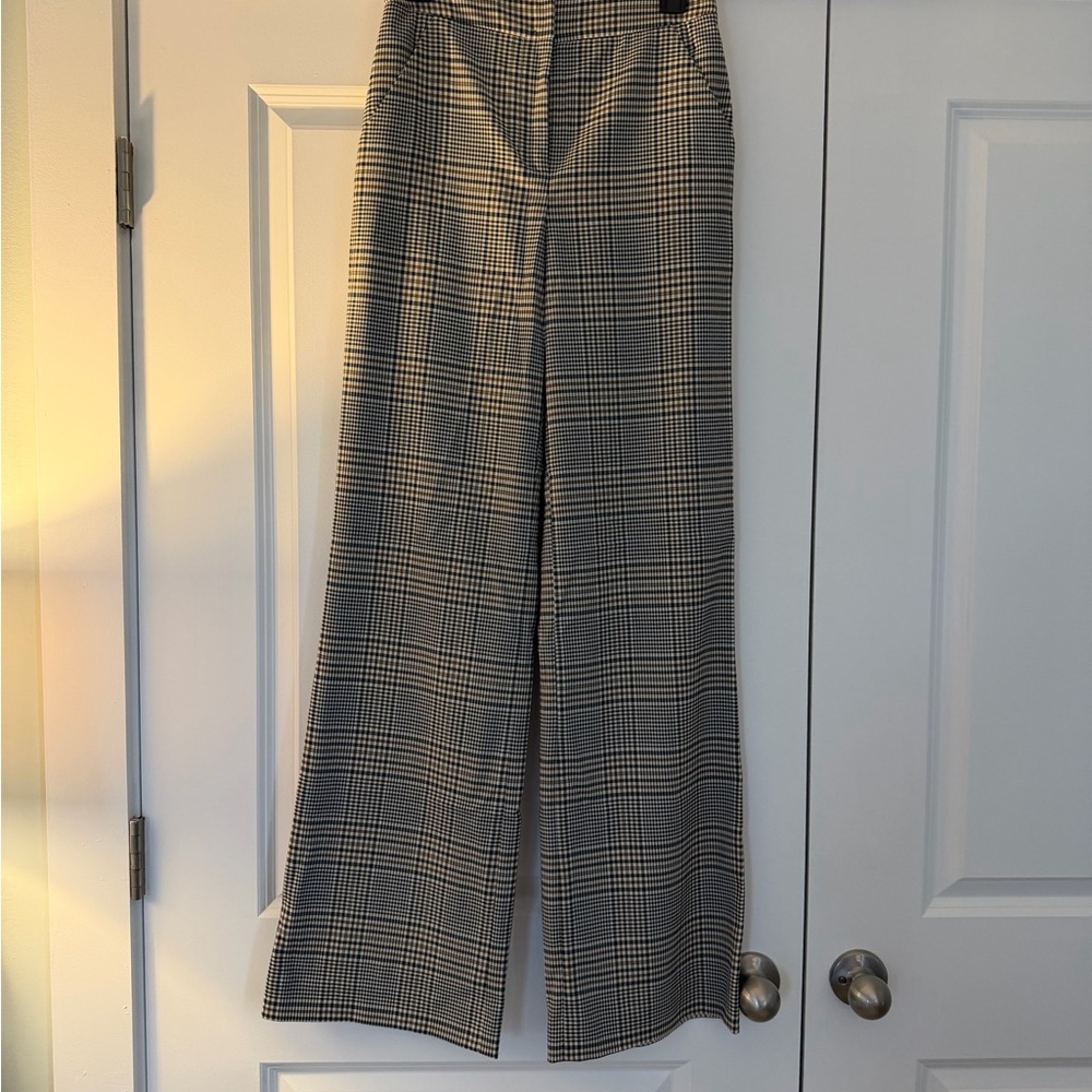 Veronica Beard Plaid Wide-Leg Trousers